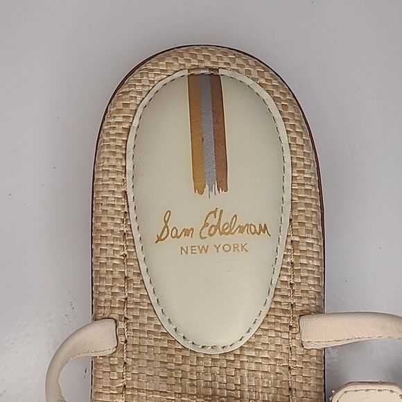 Sam Edelman gigi signet womens Leather C Ivory Thong Toe Sandal Size 9 - Picture 10 of 15